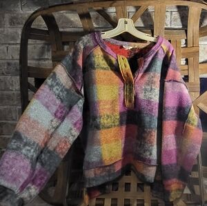 BiBi Multicolor Plaid Pullover LARGE